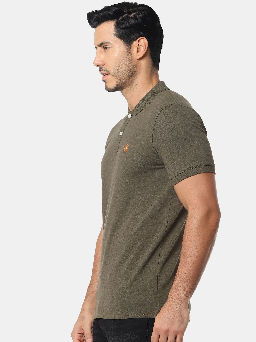 Olive Green Slim Fit Polo T-Shirt