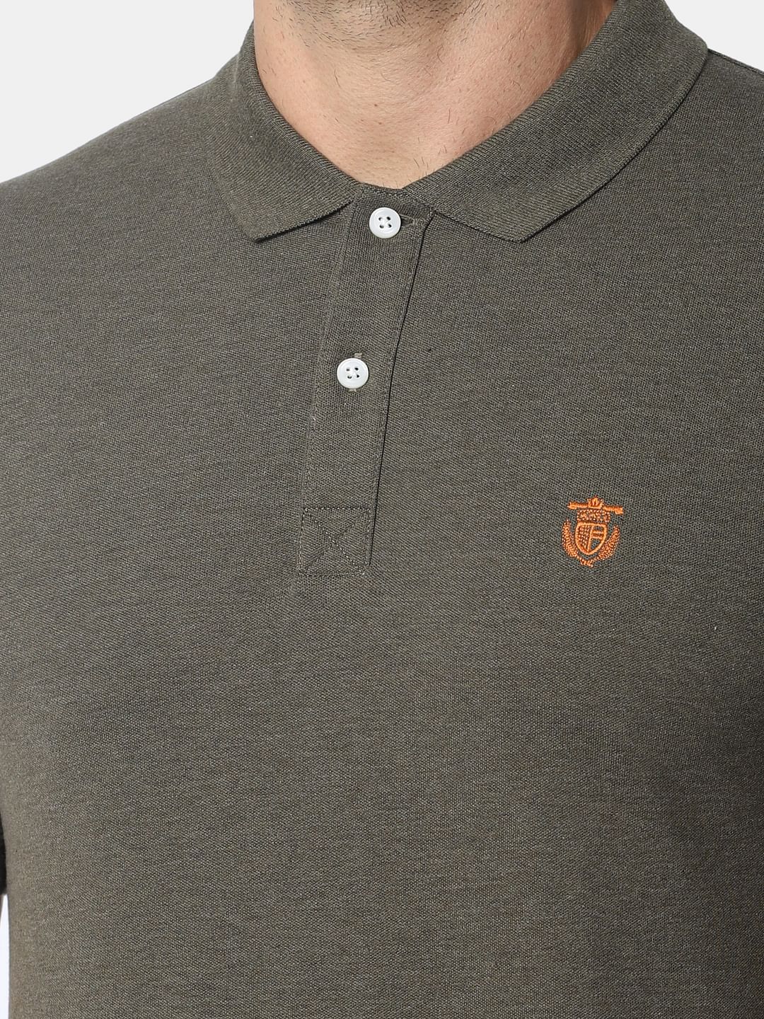 Olive Green Slim Fit Polo T-Shirt