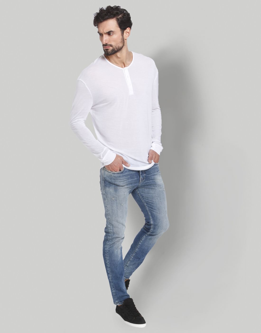 White Henley T-Shirt