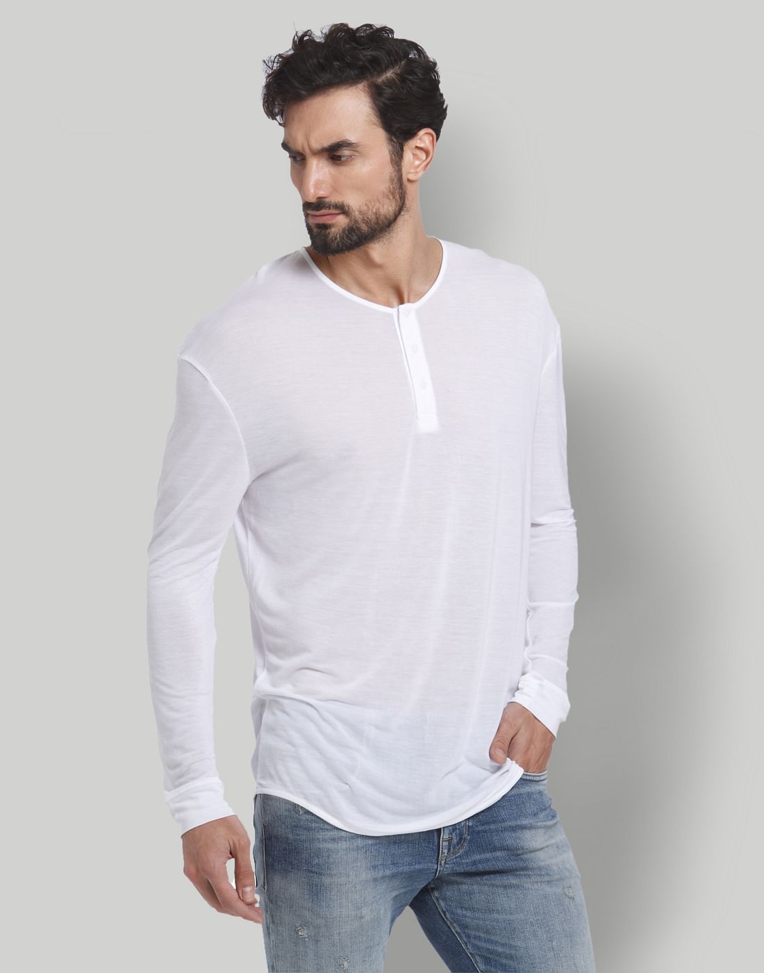 White Henley T-Shirt