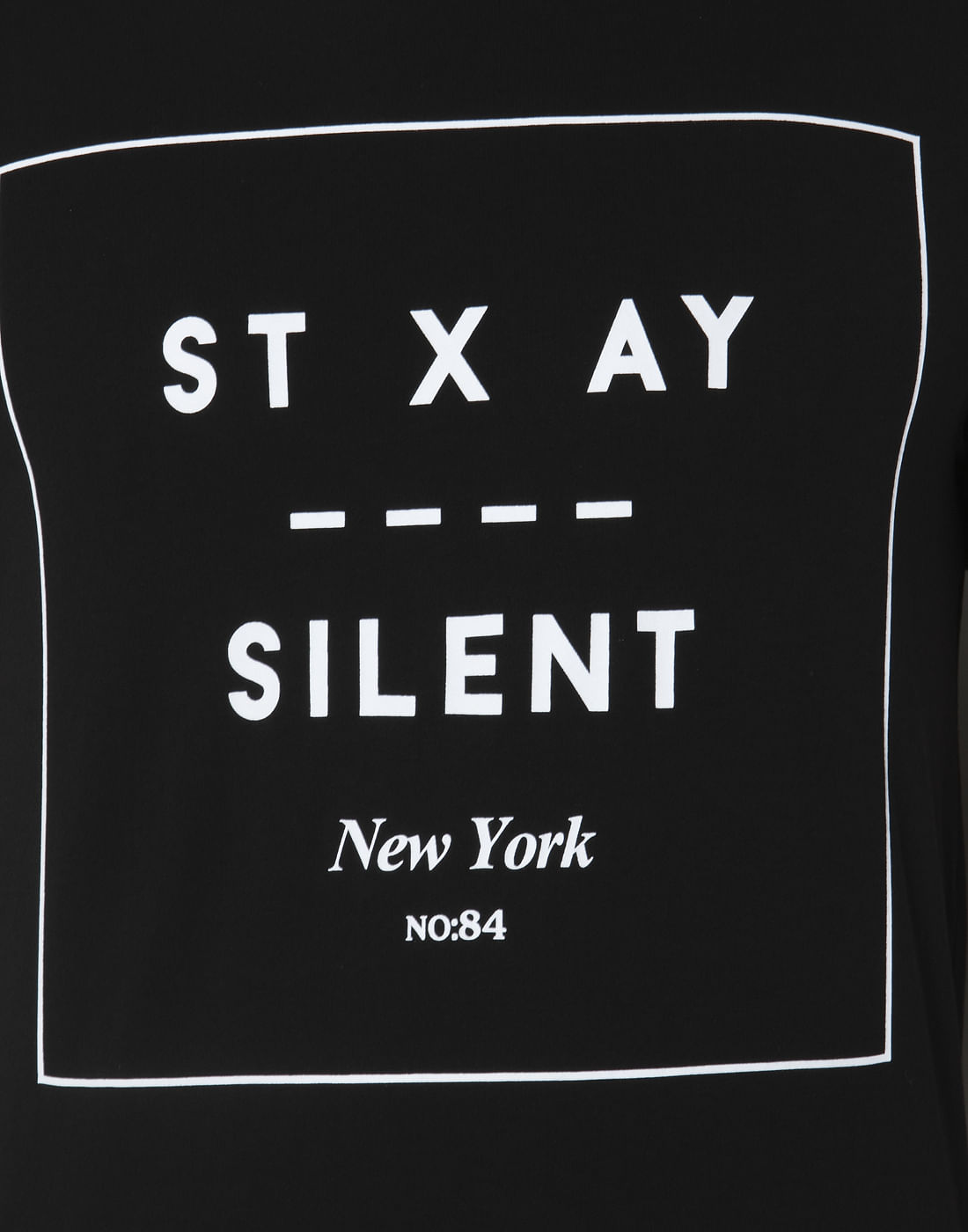 Black Printed Crew Neck T-Shirt