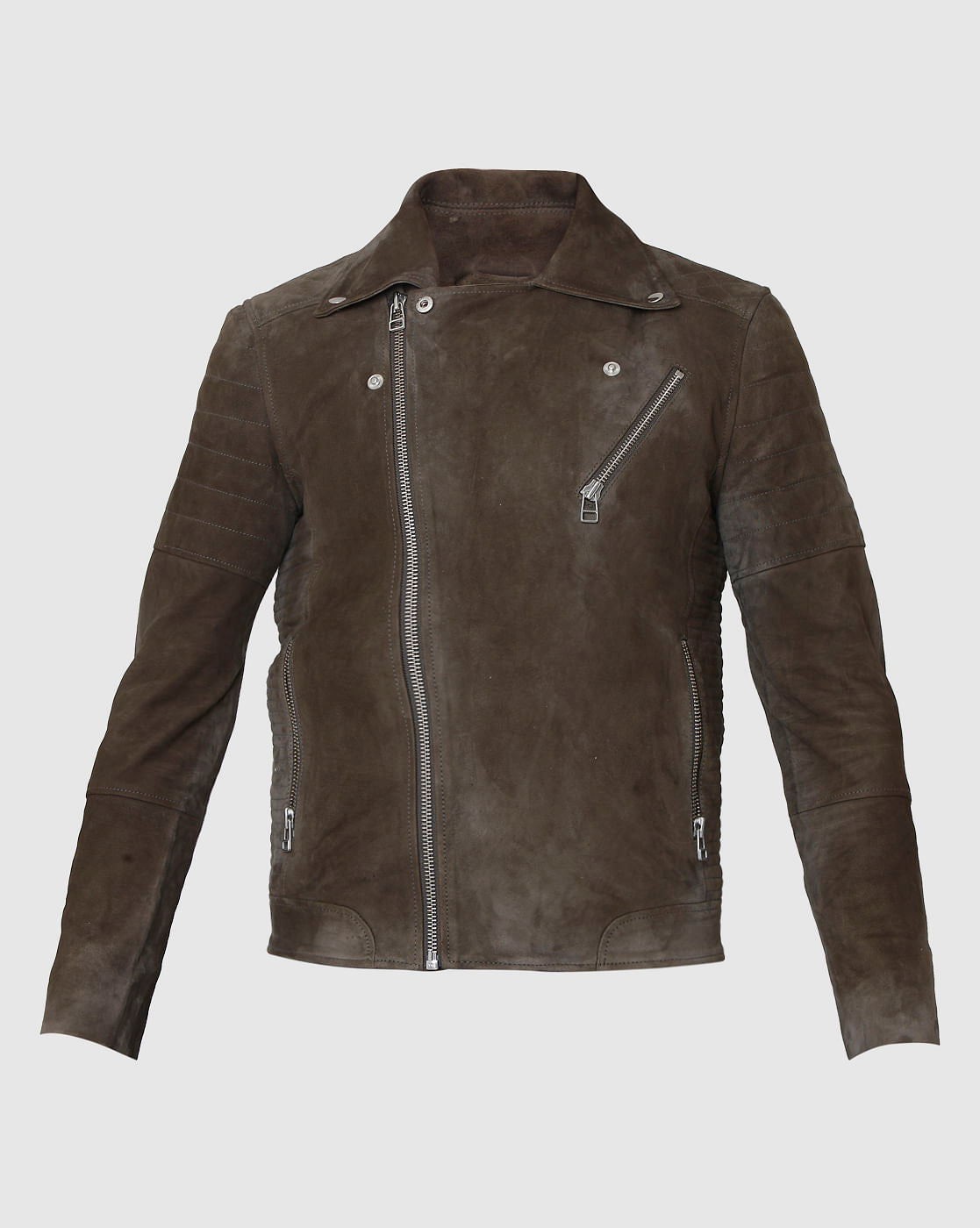 Brown Suede Biker Jacket