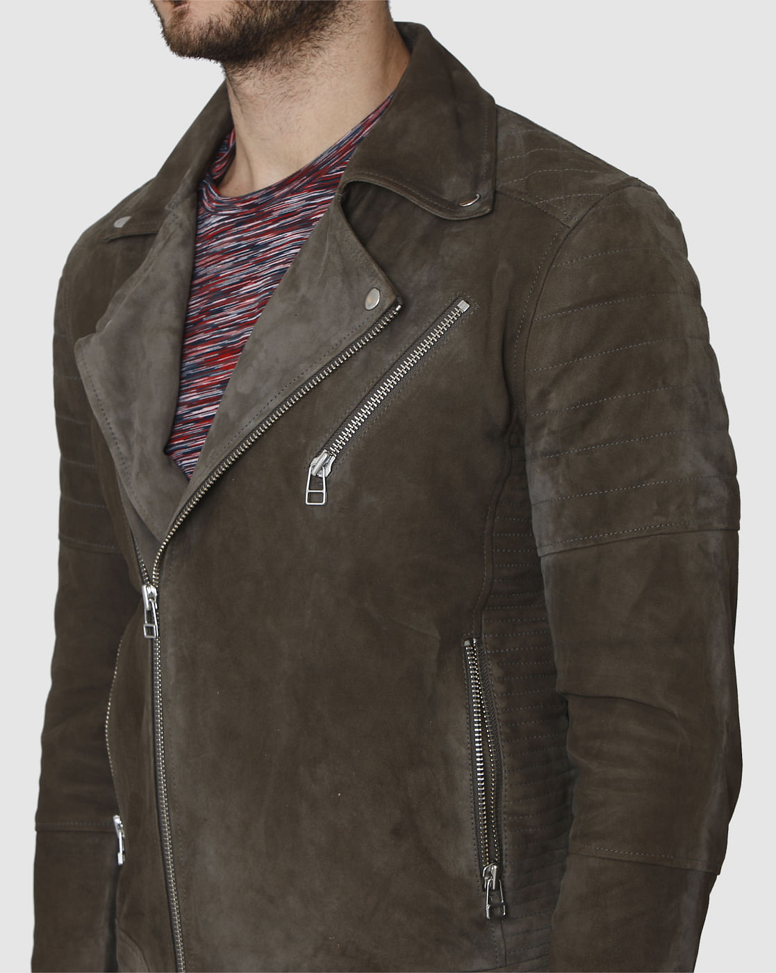 Brown Suede Biker Jacket