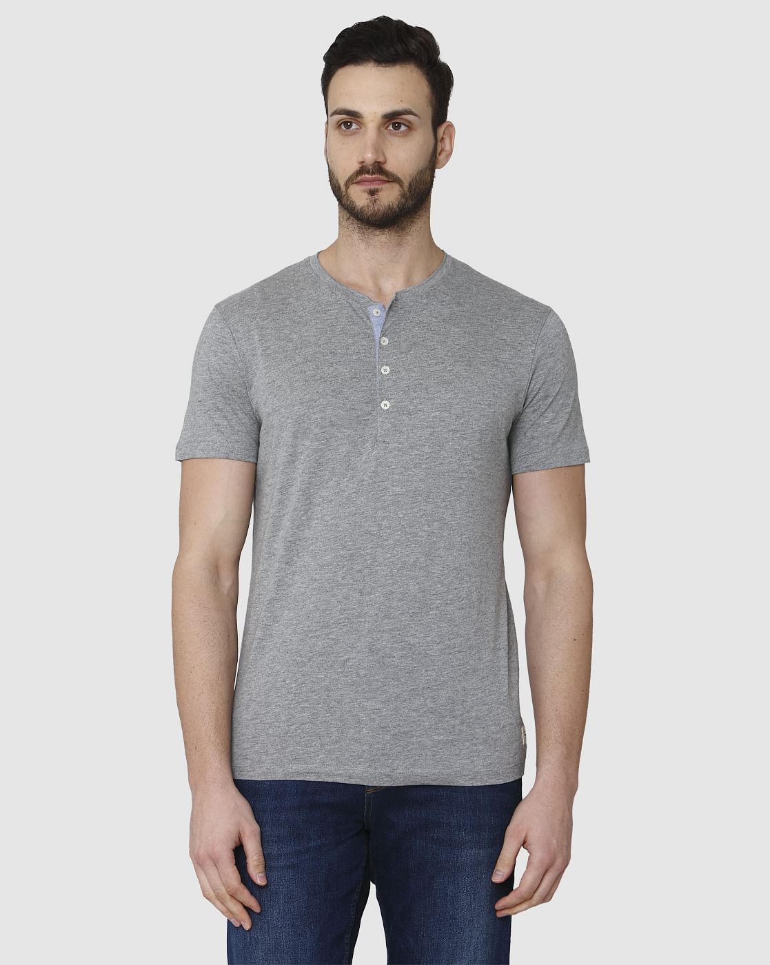 Grey Henley T-Shirt