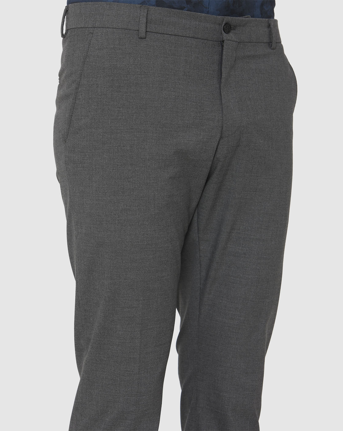 Grey Slim Fit Formal Trousers