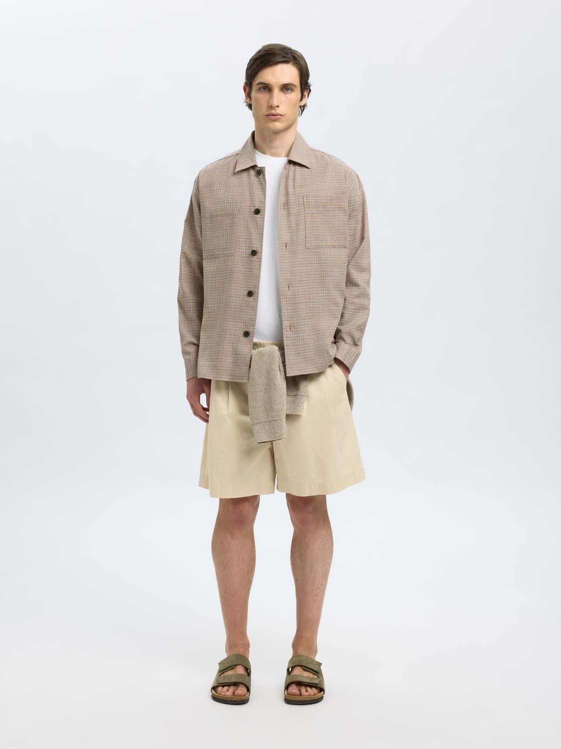 Beige Relaxed Fit Overshirt