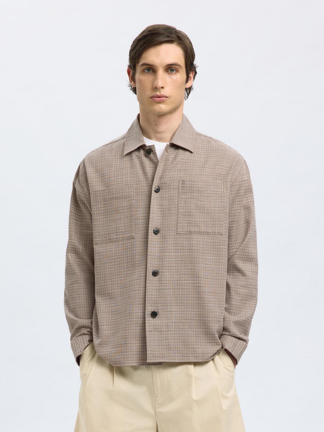 Beige Relaxed Fit Overshirt
