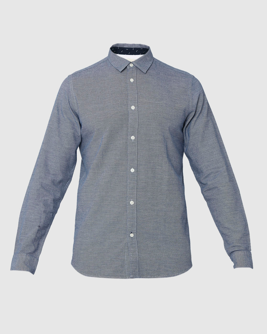 Blue Printed Full Sleeves Shirt