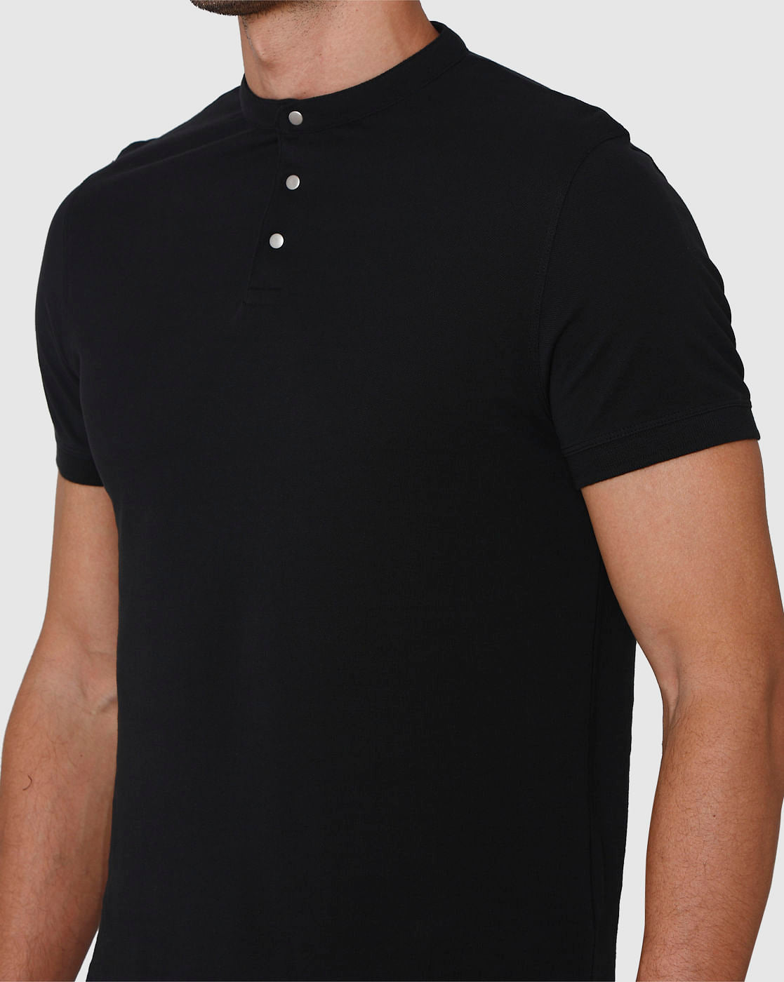Black Henley T-Shirt