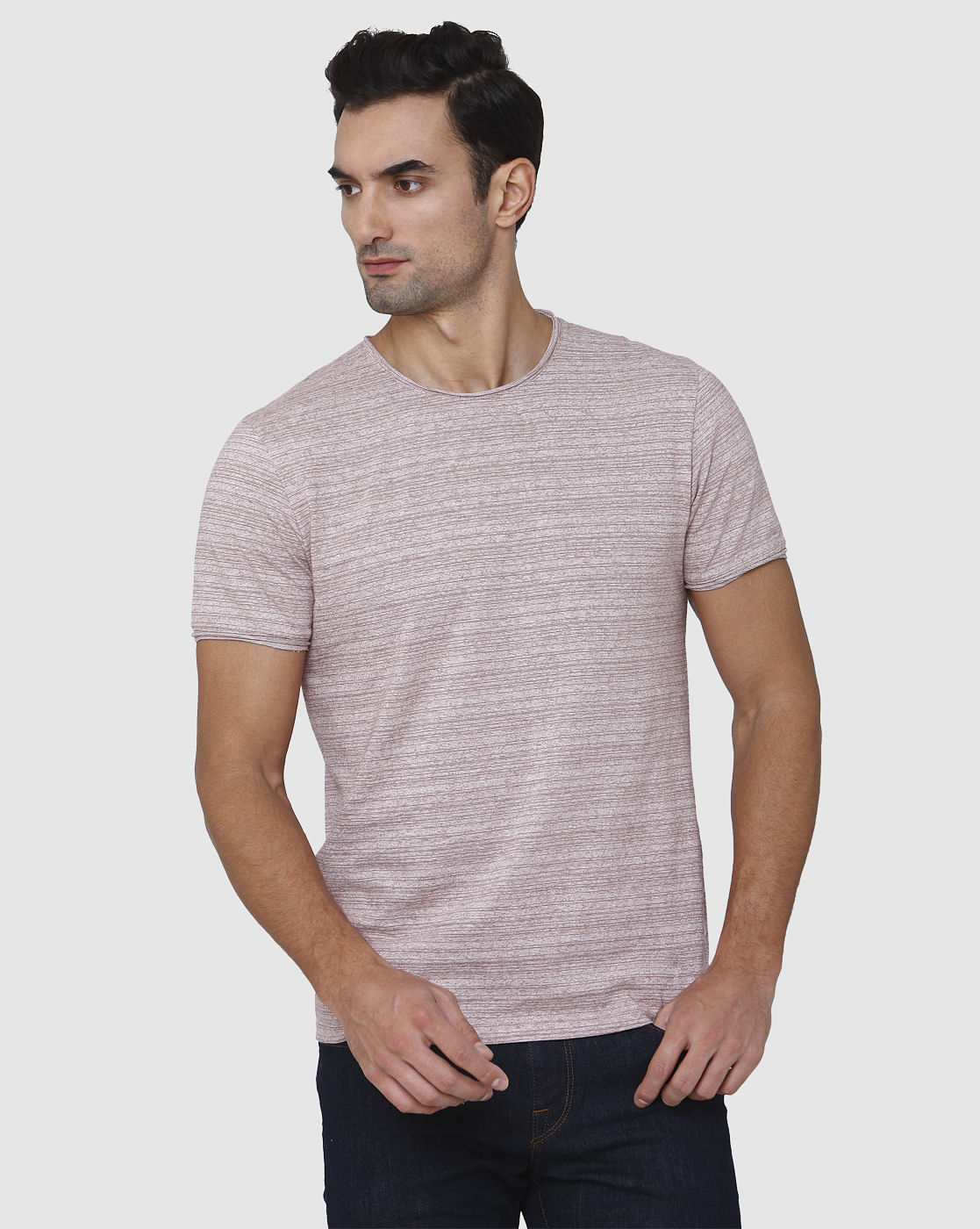 Red Striped Crew Neck T-Shirt