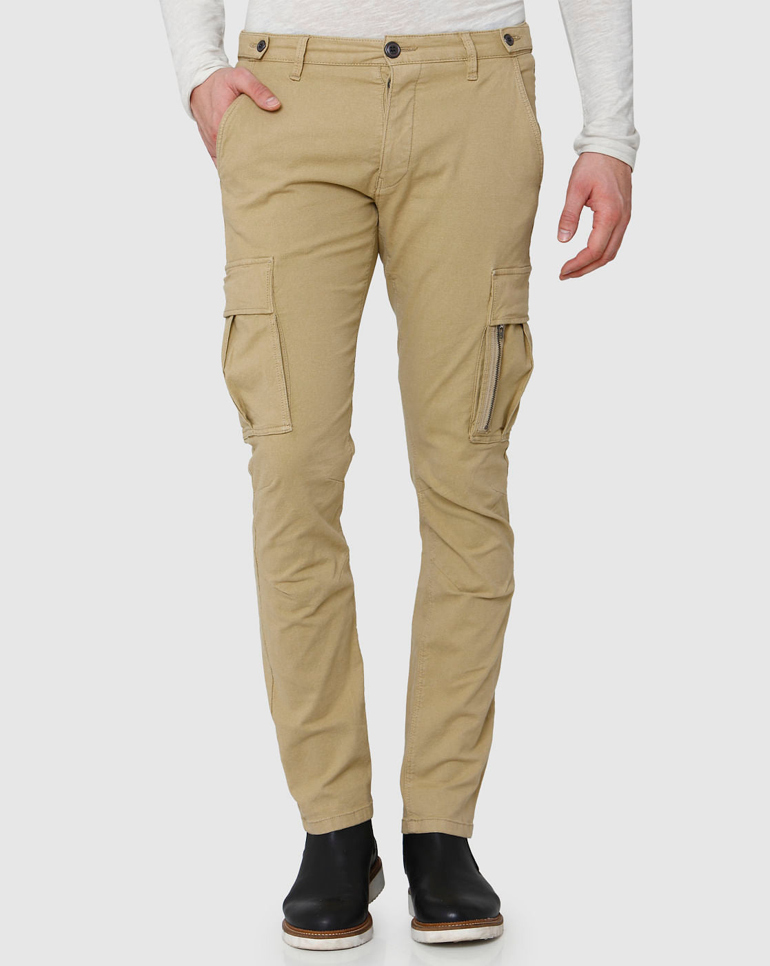 Beige Cargo Pants