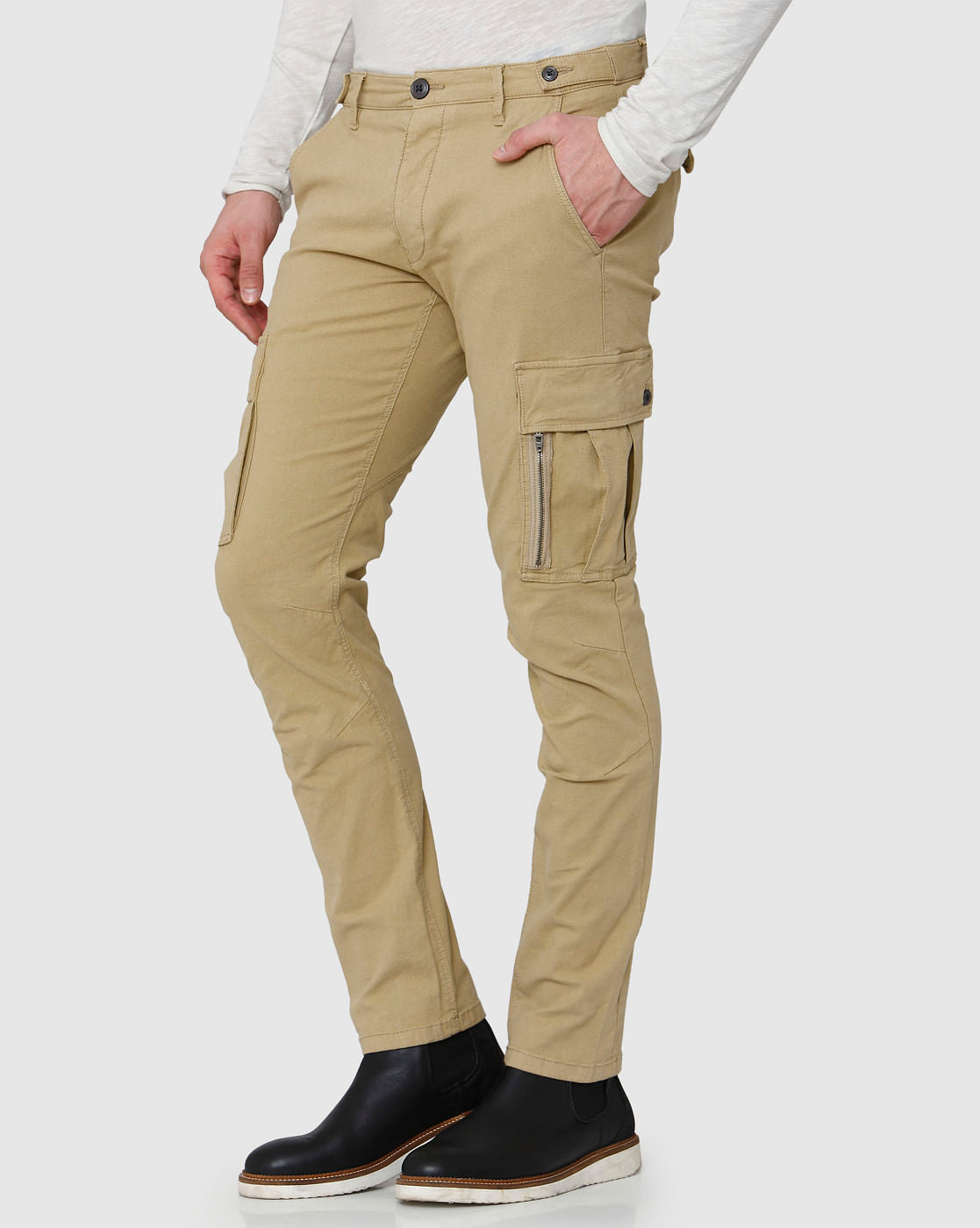 Beige Cargo Pants