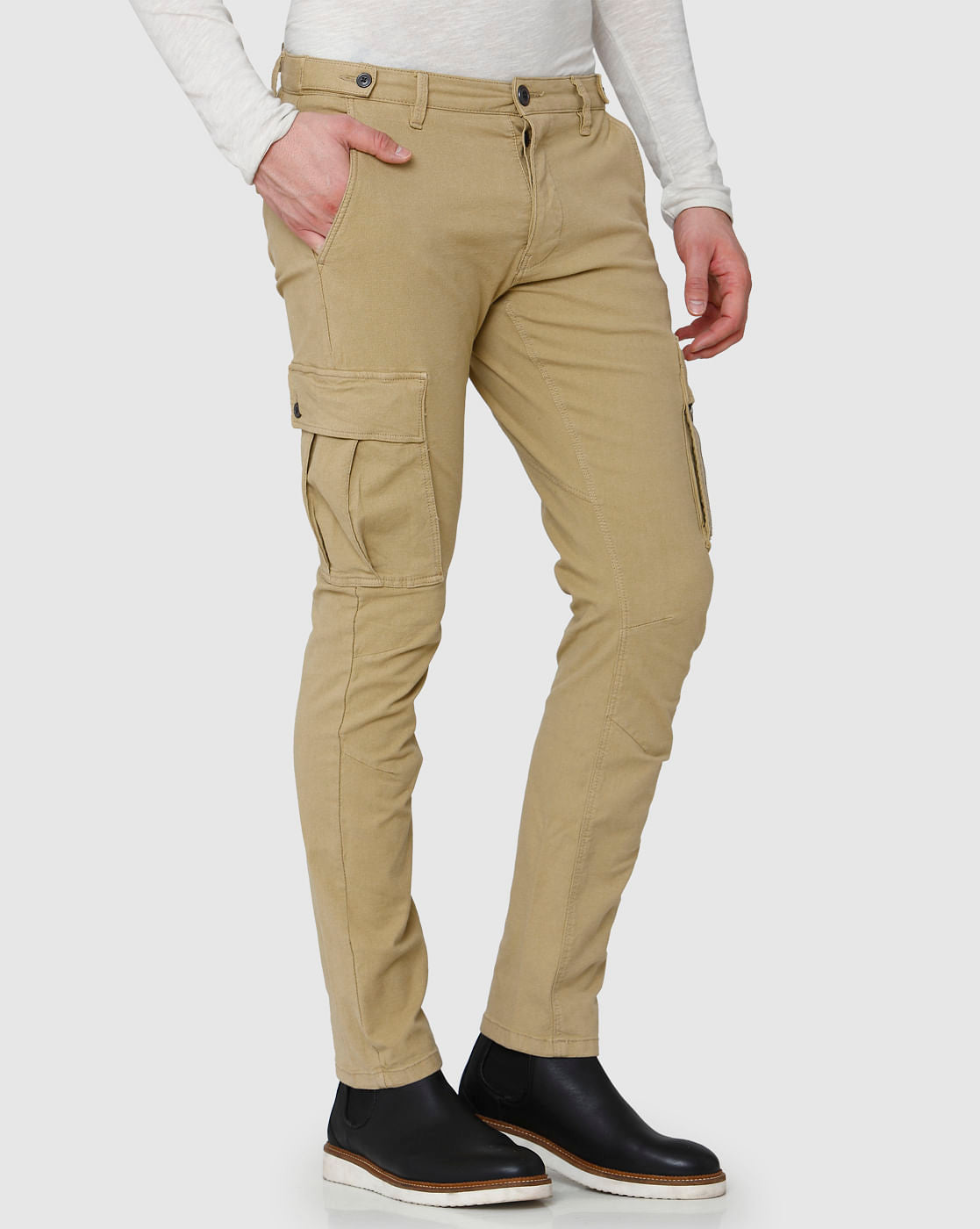 Beige Cargo Pants