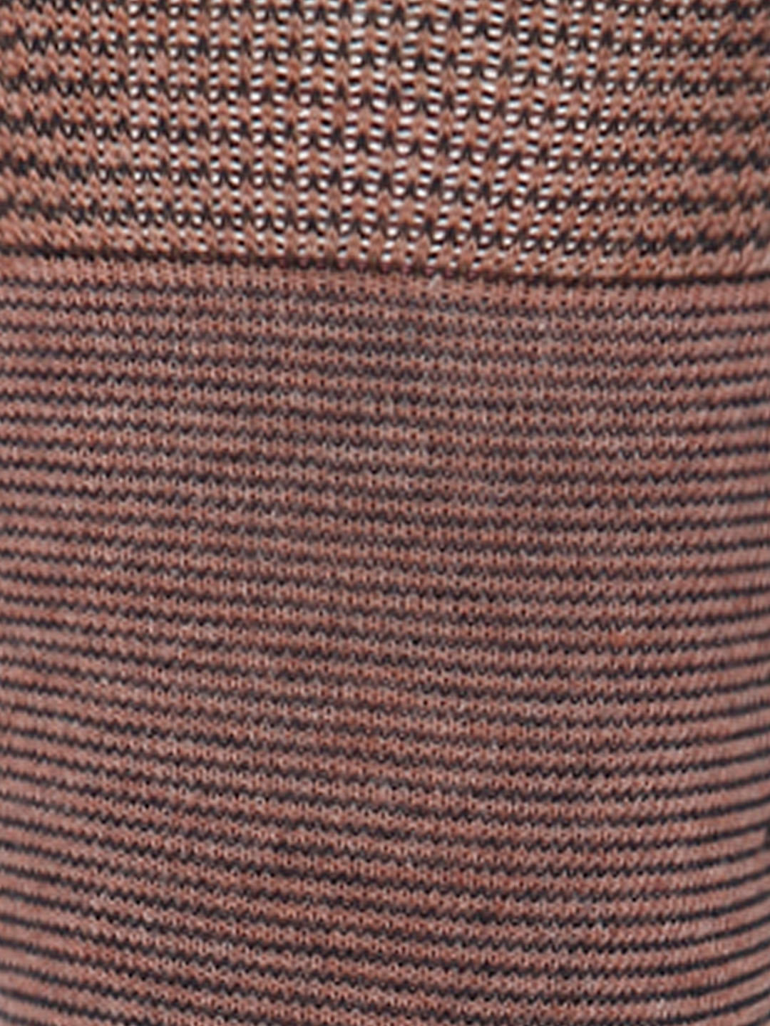 Brown Striped Mid Calf Length Socks