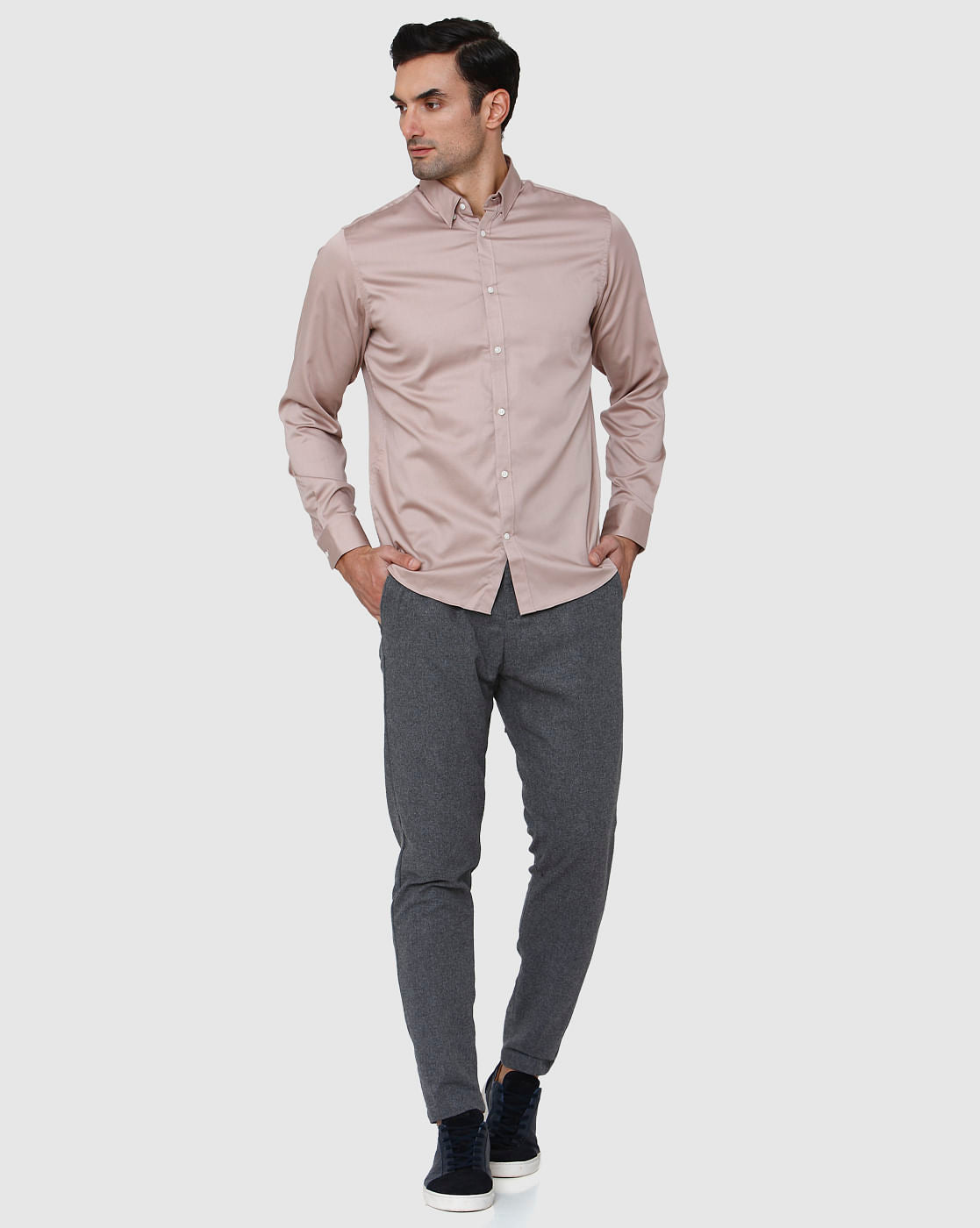 Beige Full Sleeves Shirt