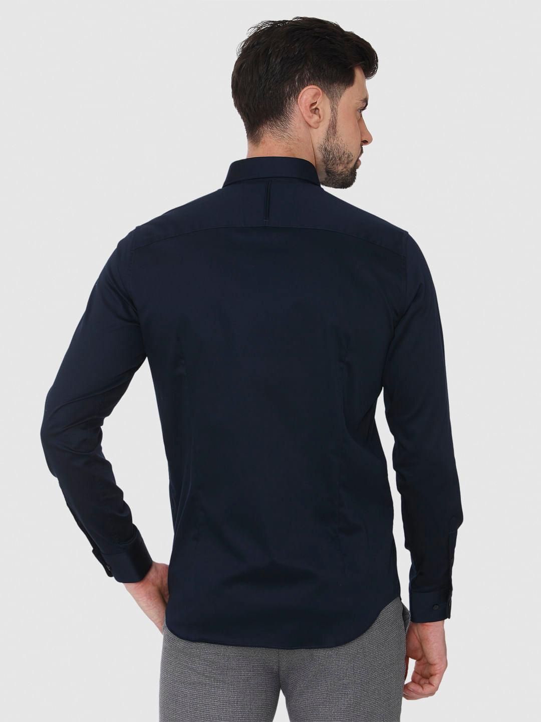 Navy Blue Formal Full Sleeves Shirt