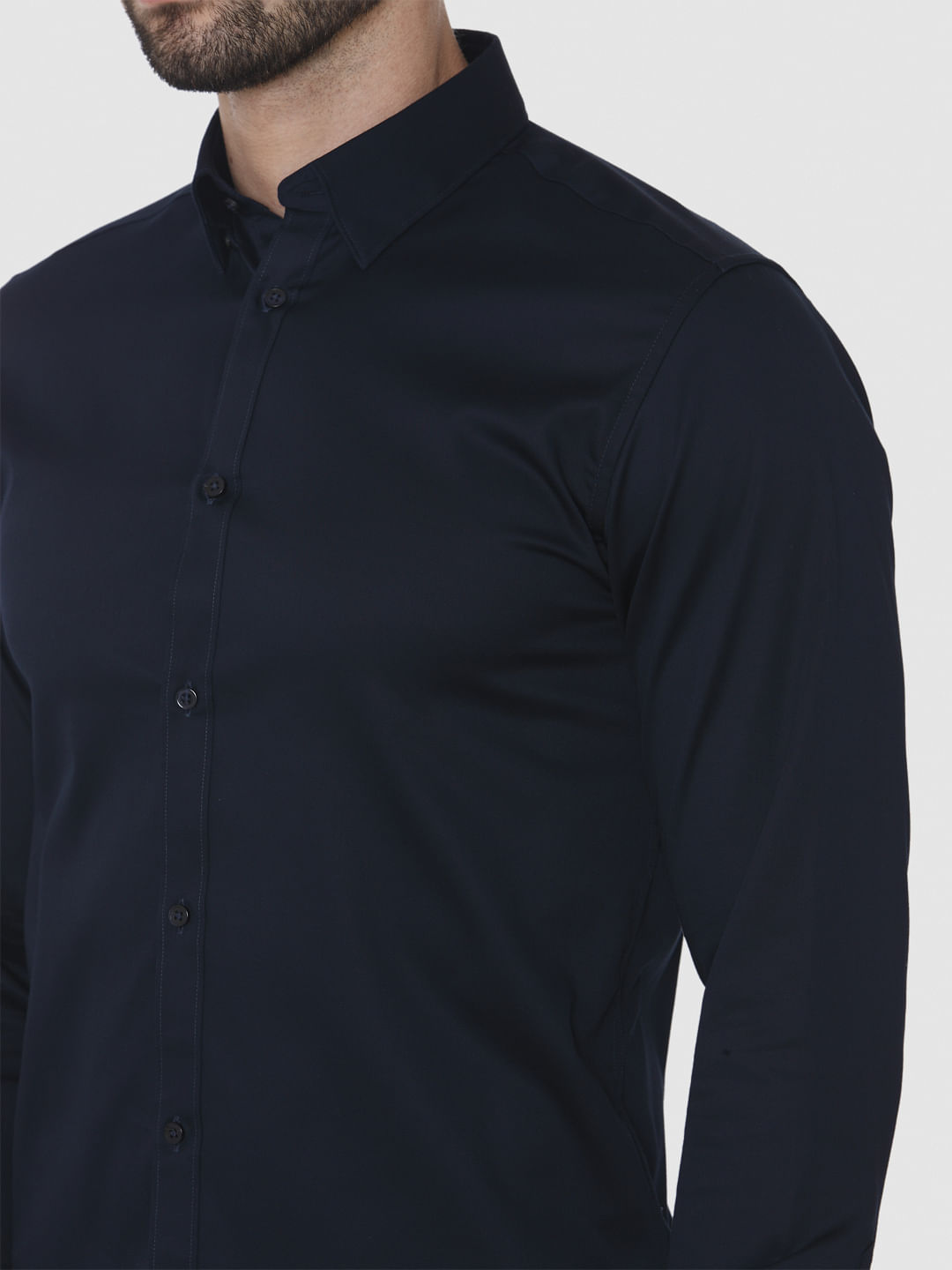 Navy Blue Formal Full Sleeves Shirt