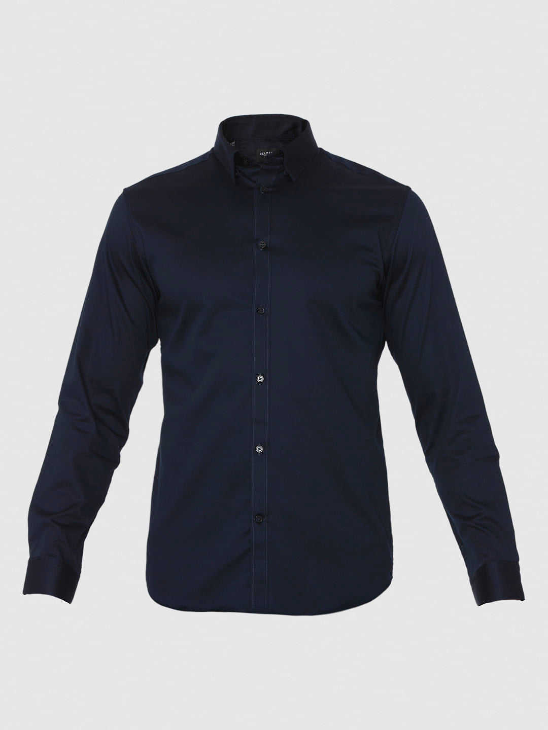 Navy Blue Formal Full Sleeves Shirt