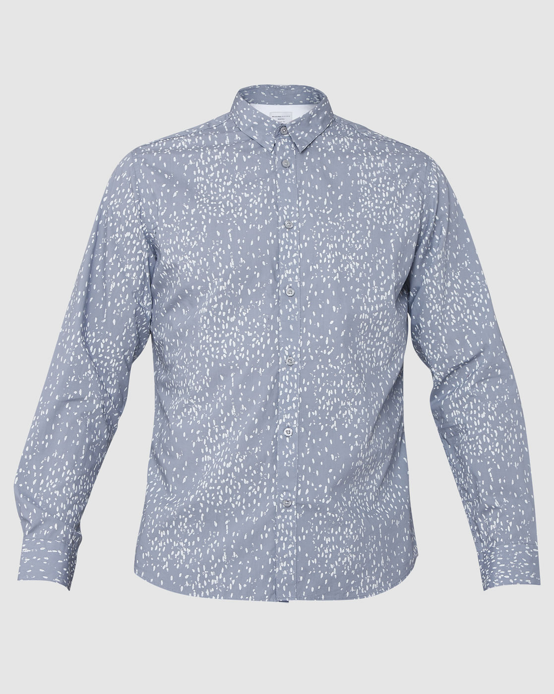 Blue Printed Full Sleeves Shirt