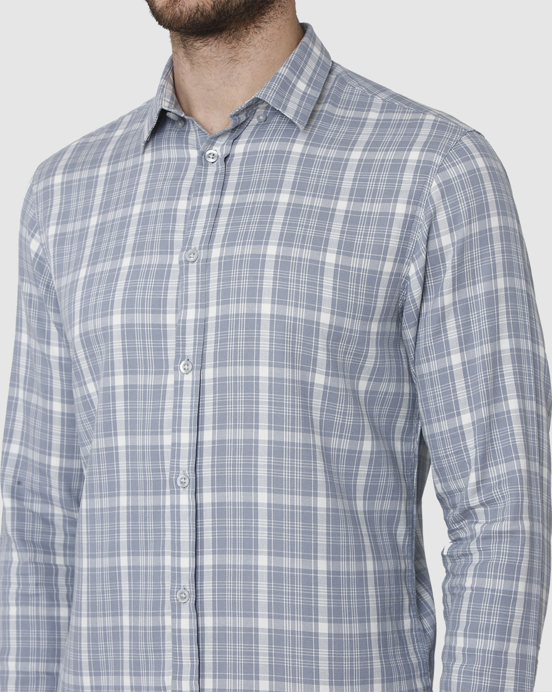 Blue Check Full Sleeves Shirt