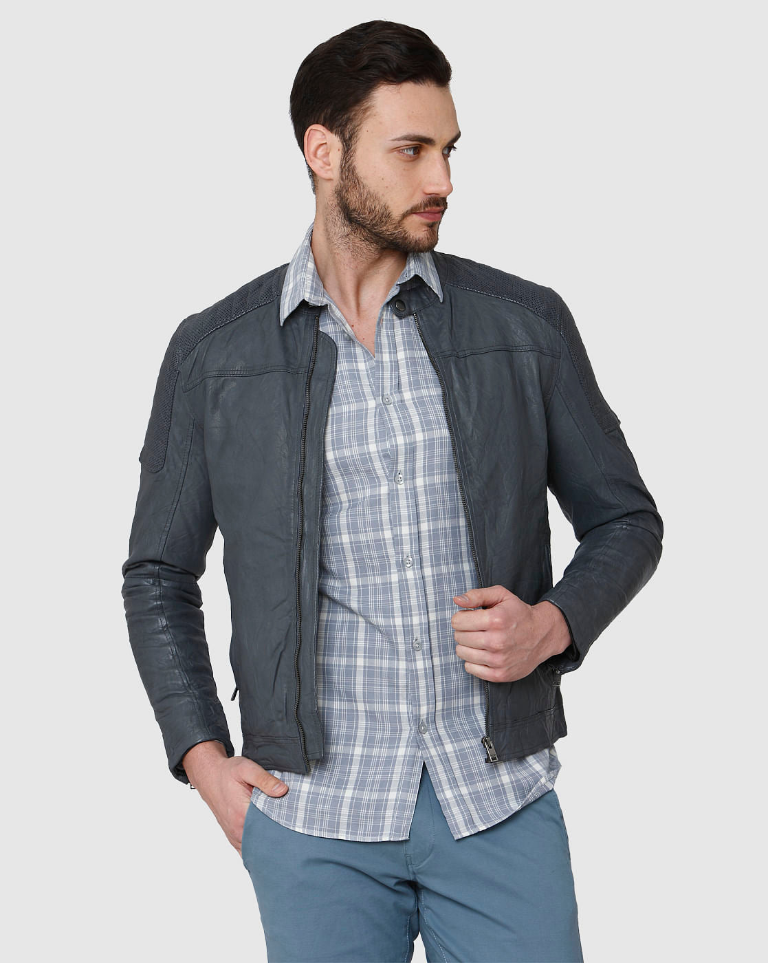 Blue Check Full Sleeves Shirt