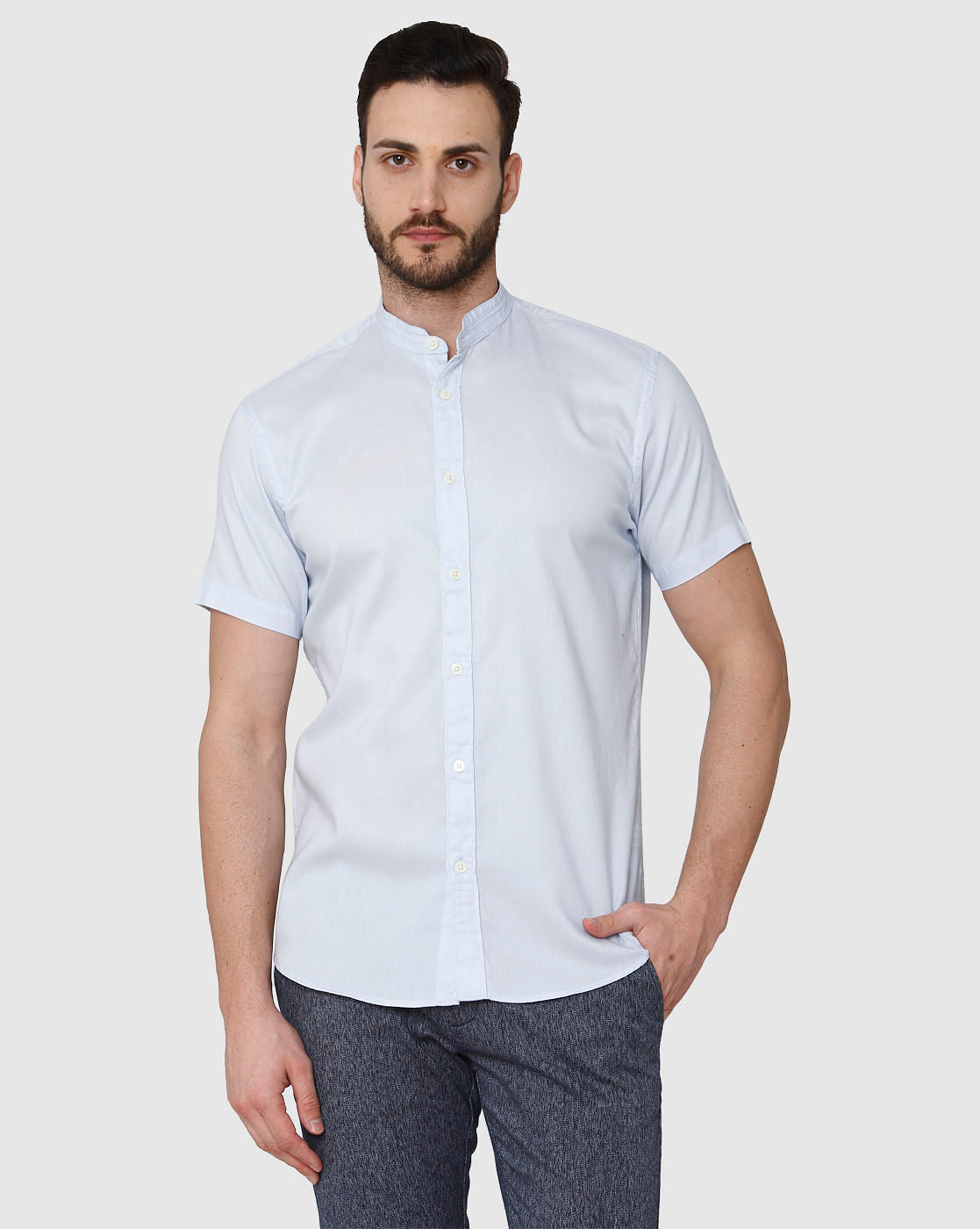 Blue Short Sleeves Shirt