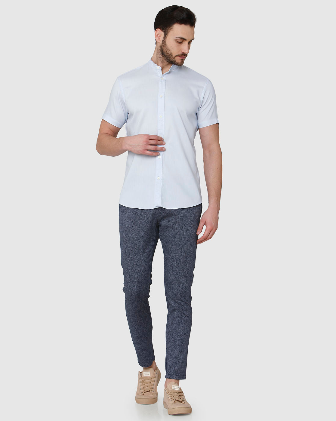 Blue Short Sleeves Shirt