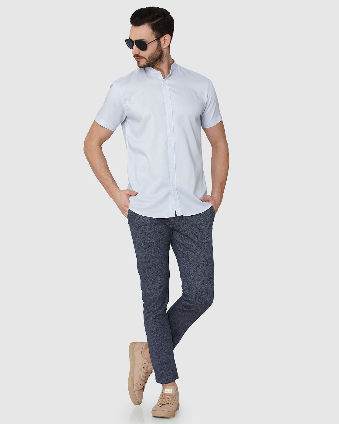 Blue Short Sleeves Shirt