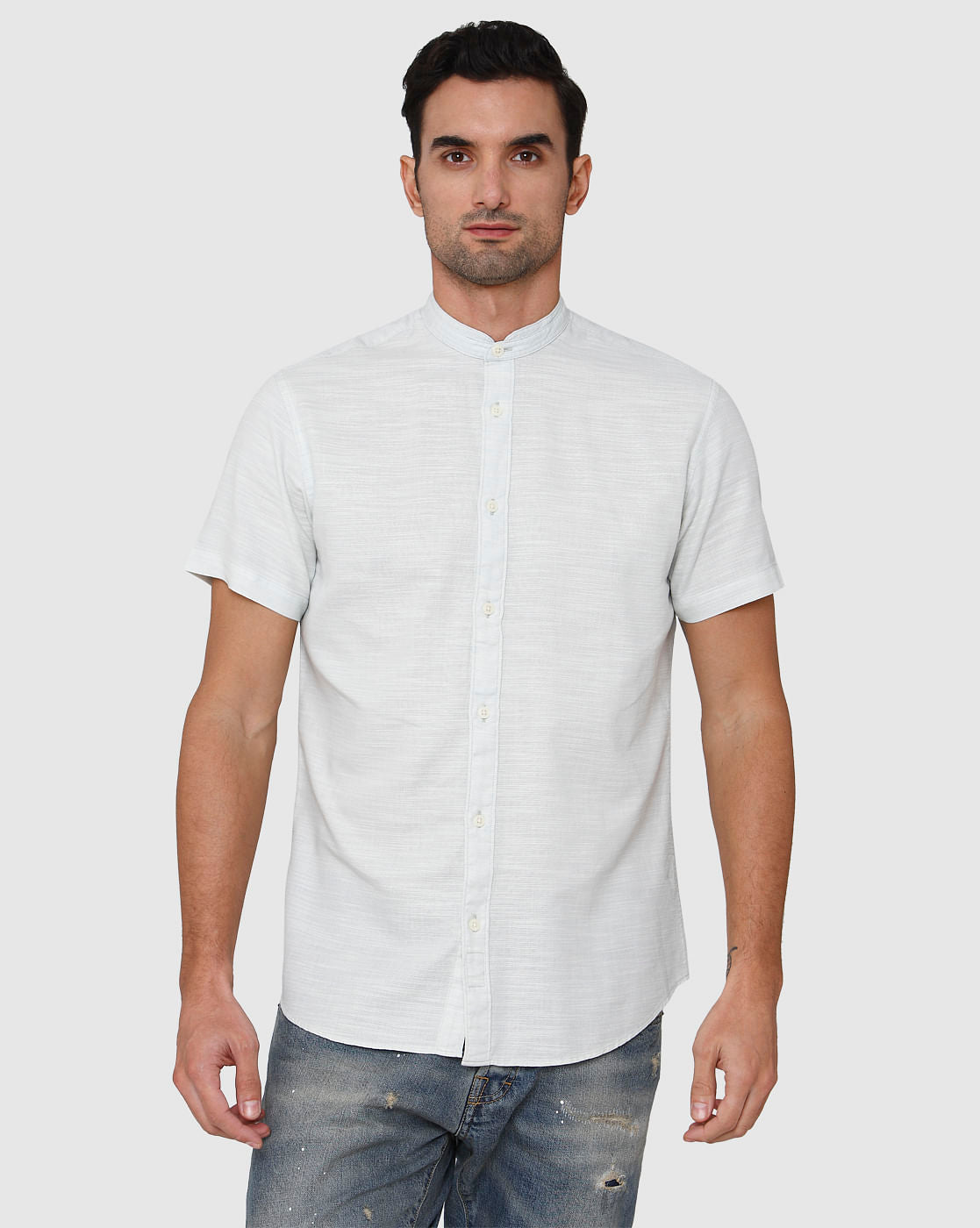 Blue Short Sleeves Shirt