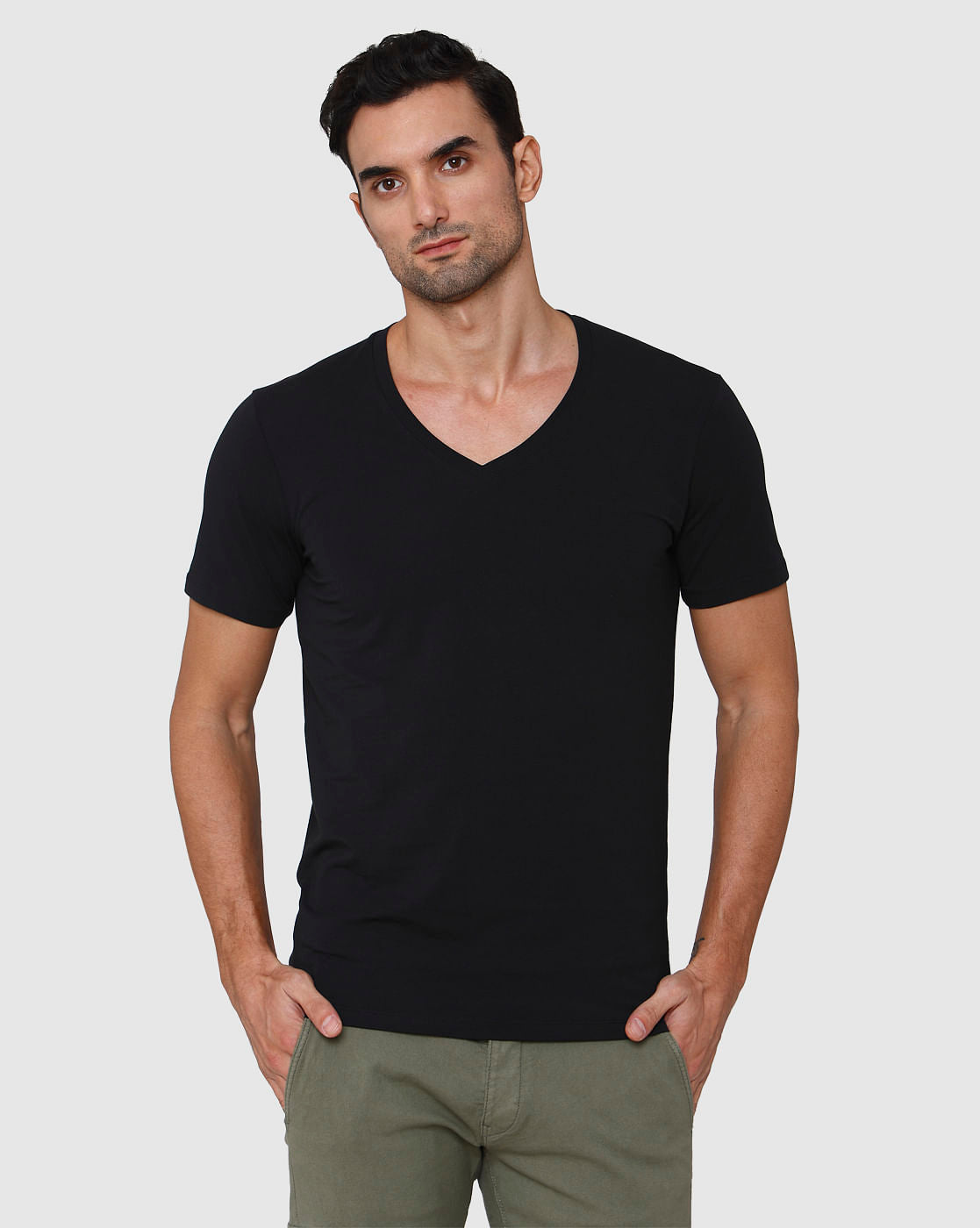 Black V-Neck T-Shirt