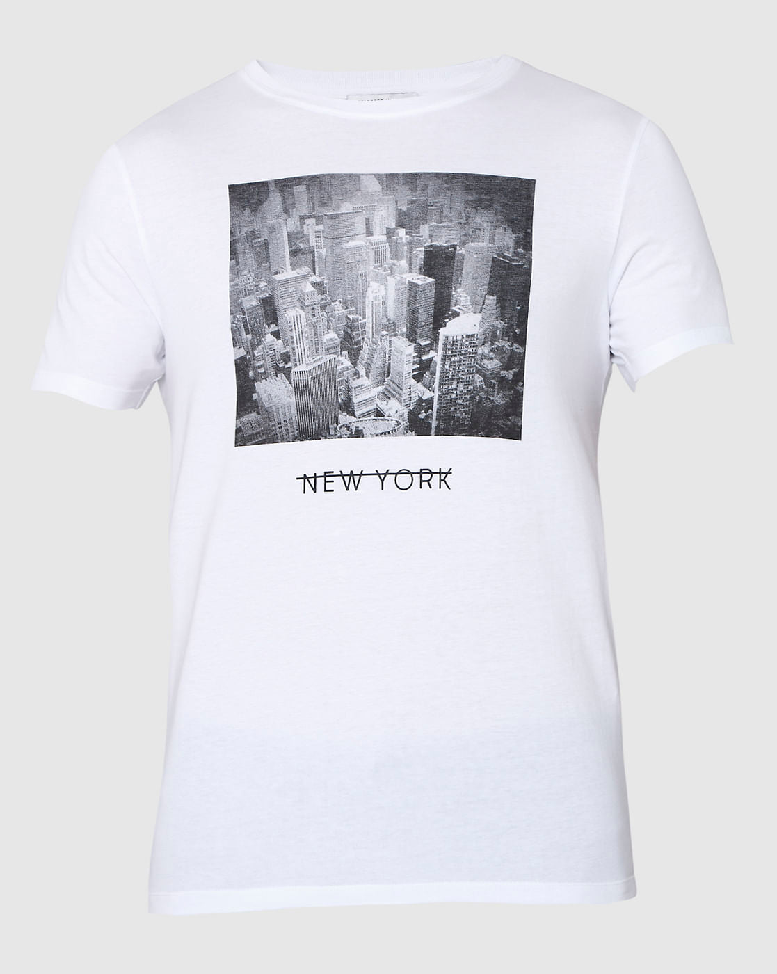 White Printed Crew Neck T-Shirt