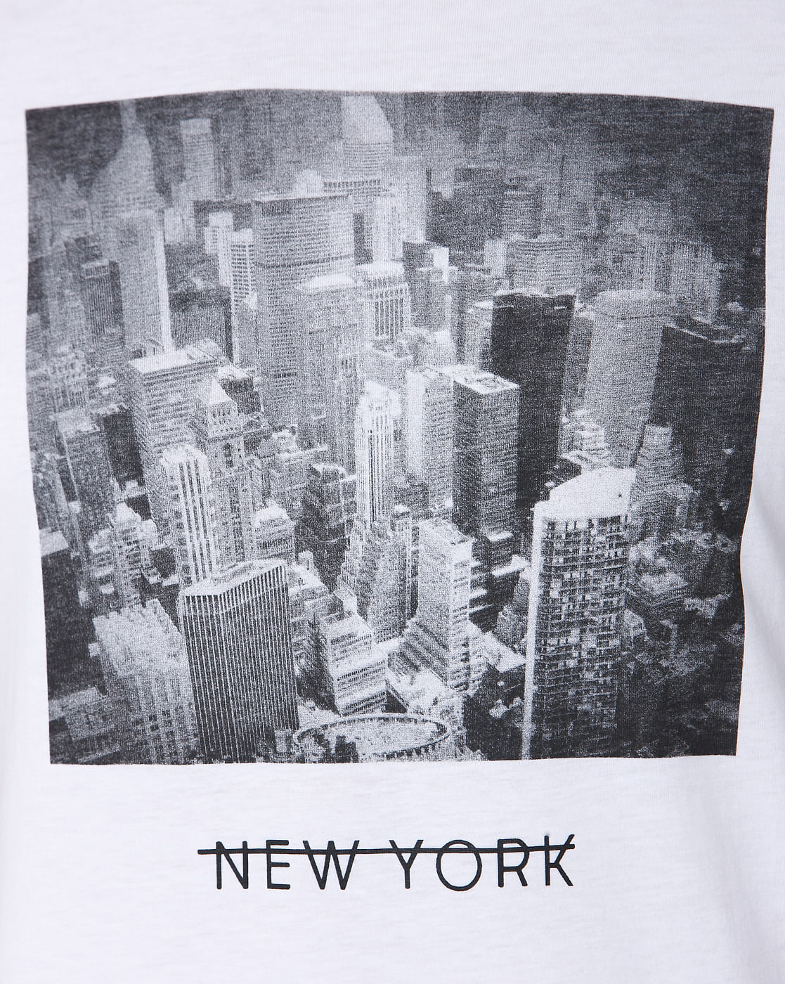 White Printed Crew Neck T-Shirt