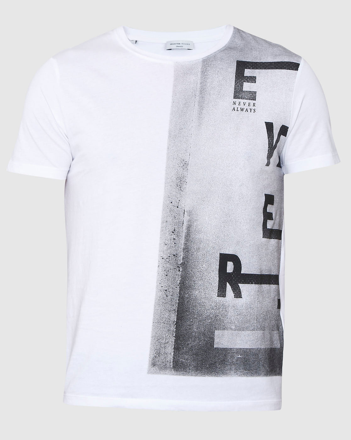White Printed Crew Neck T-Shirt