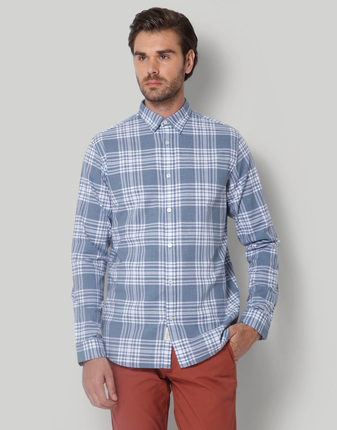 Blue Check Full Sleeves Shirt