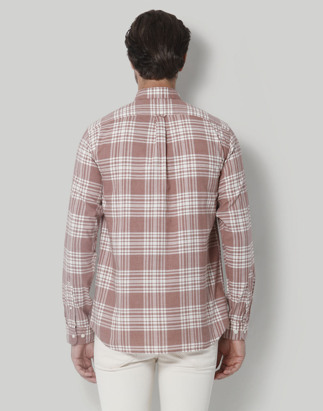 Brown Check Full Sleeves Shirt