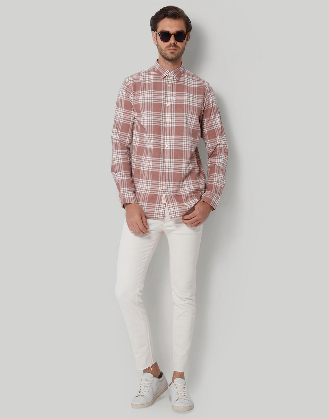 Brown Check Full Sleeves Shirt