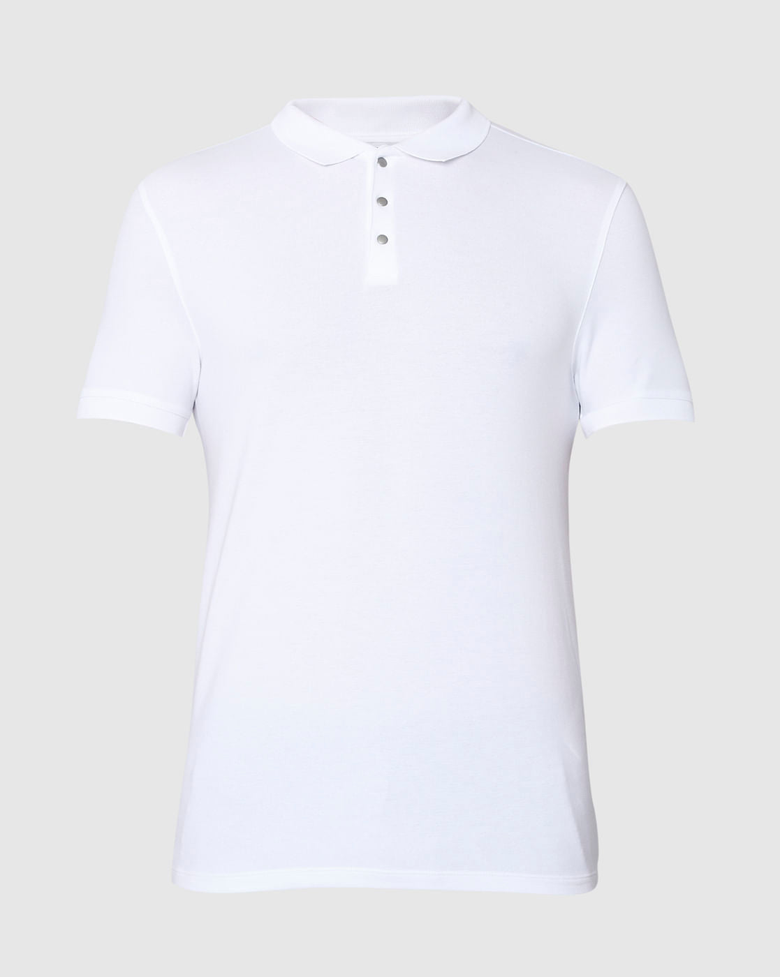 White Polo Neck T-Shirt