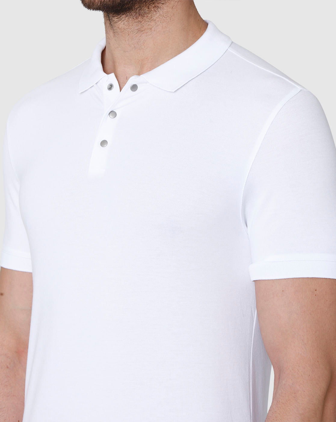 White Polo Neck T-Shirt