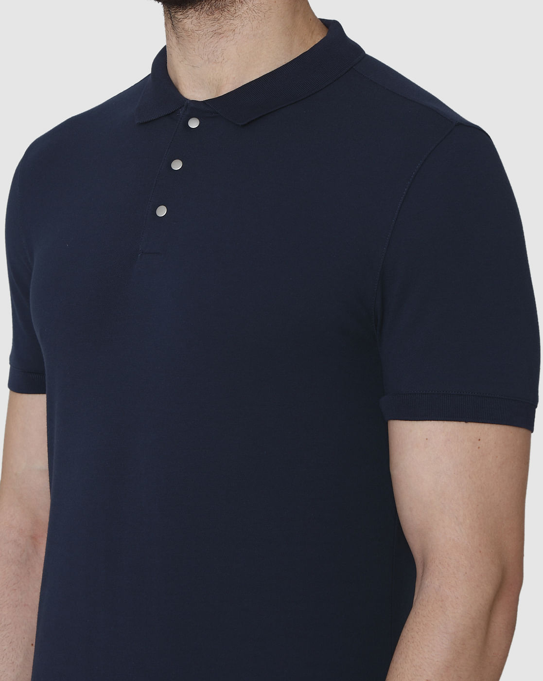 Blue Polo Neck T-Shirt