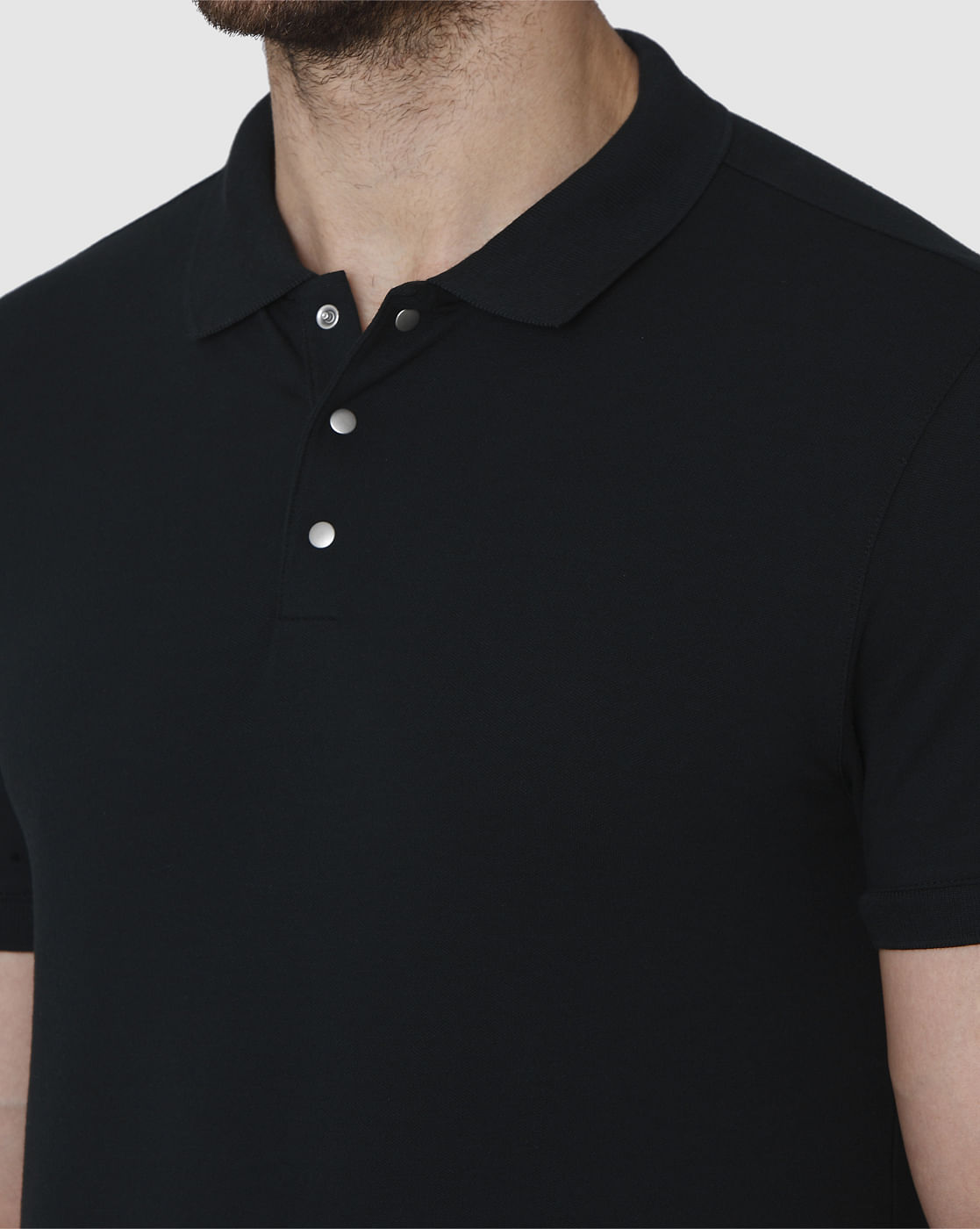 Black Polo Neck T-Shirt