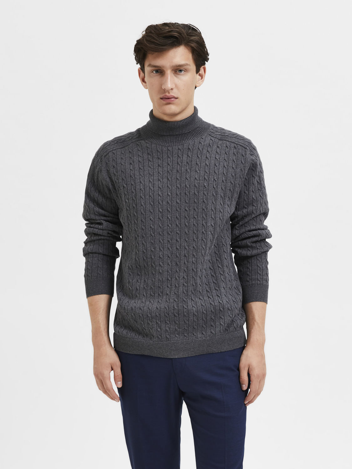 Dark Grey Roll Neck Pullover