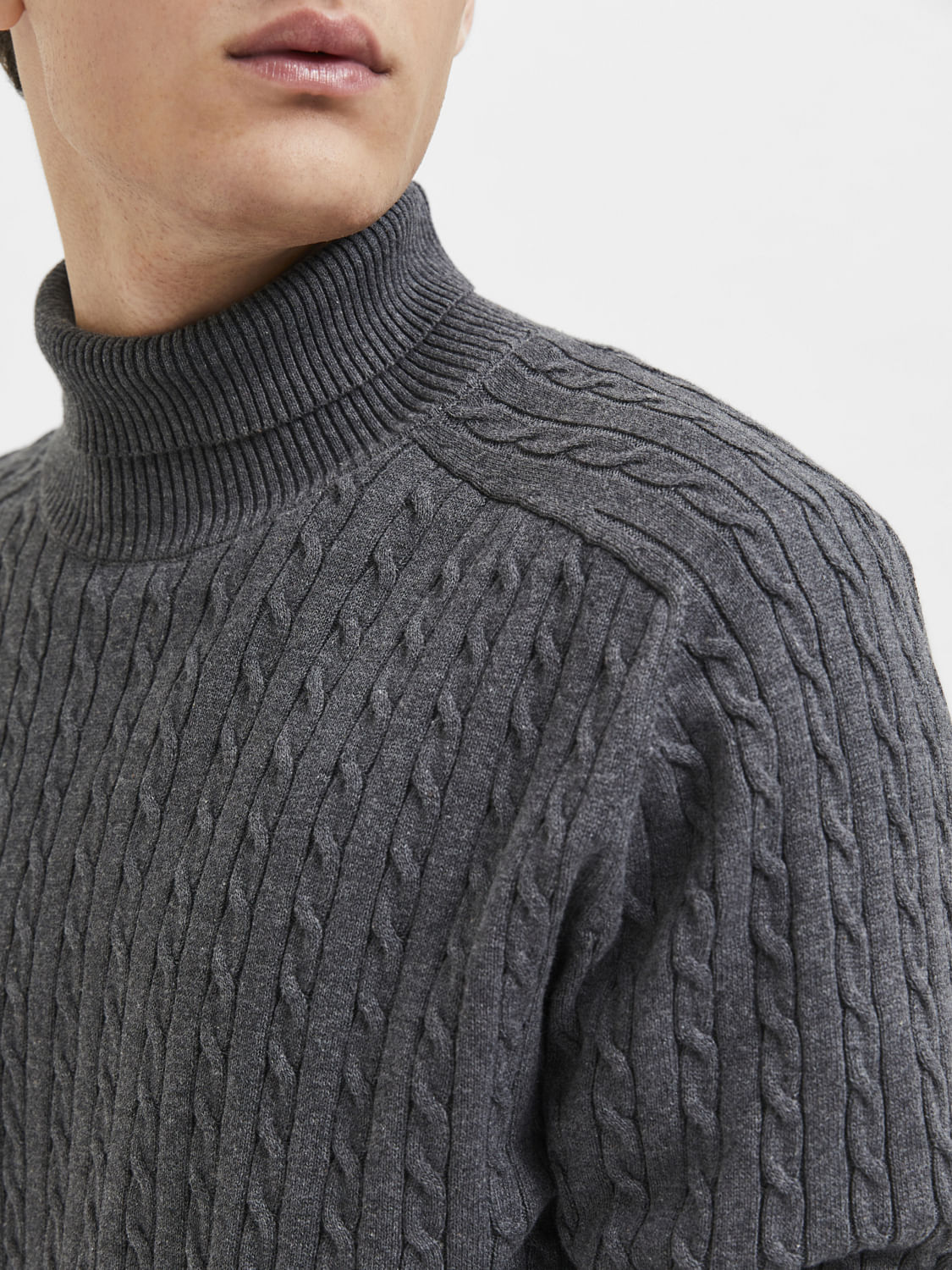 Dark Grey Roll Neck Pullover