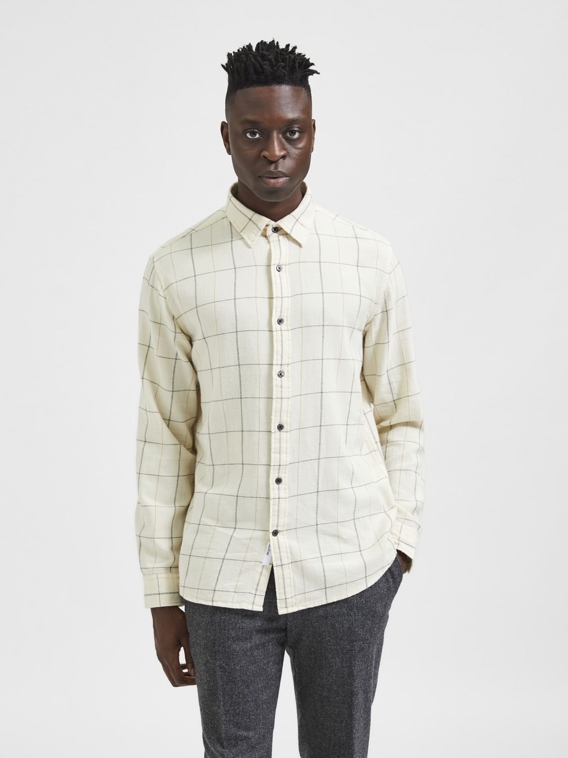 White Check Full Sleeves Shirt