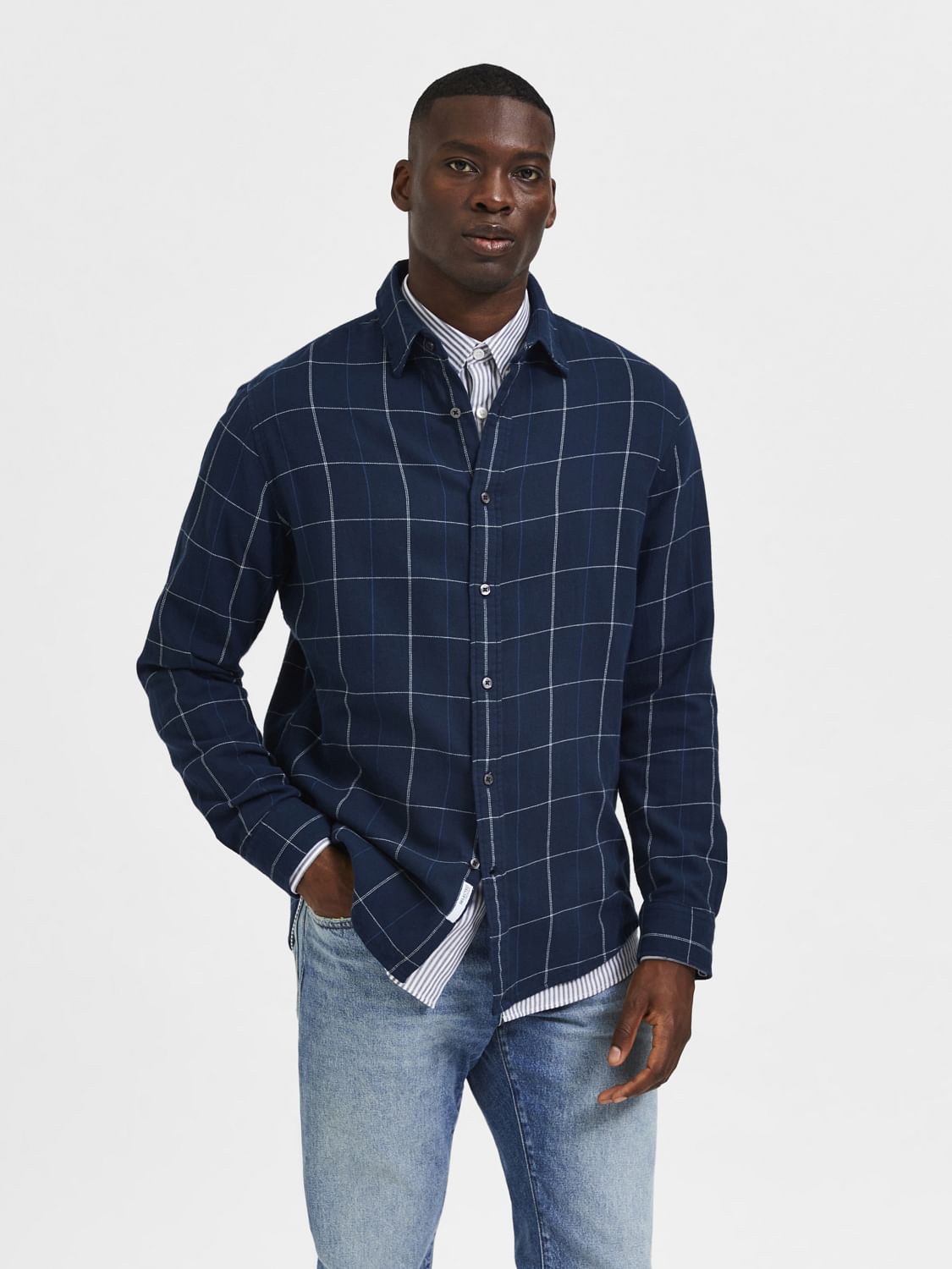 Blue Check Full Sleeves Shirt