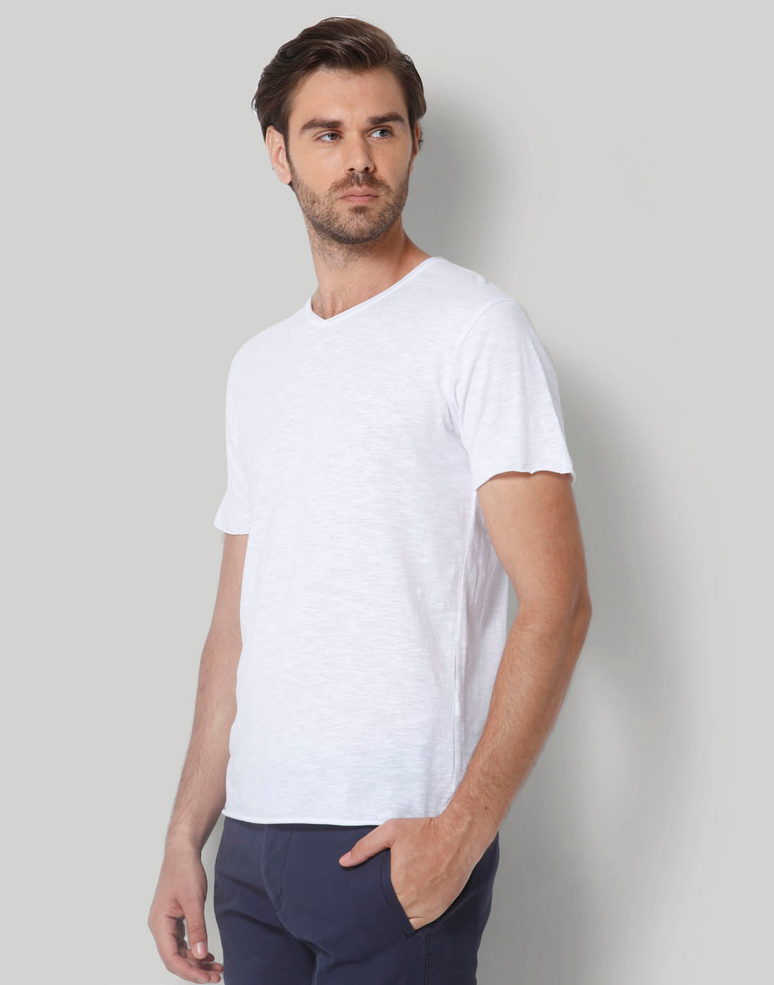 White V-Neck T-Shirt