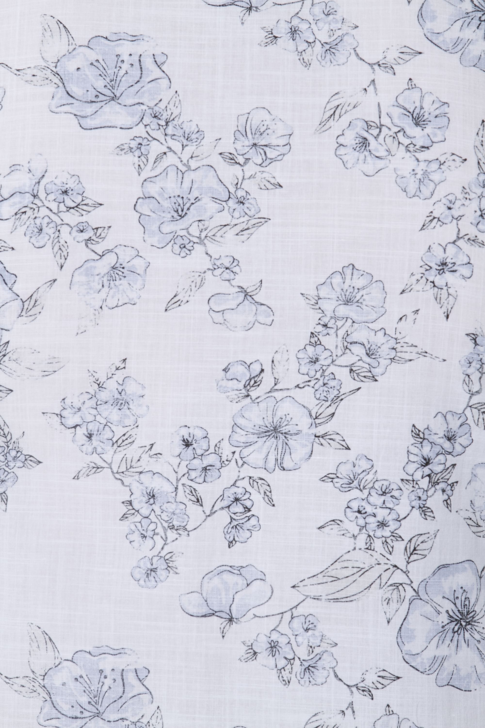 White Floral Print Full Sleeves Shirt