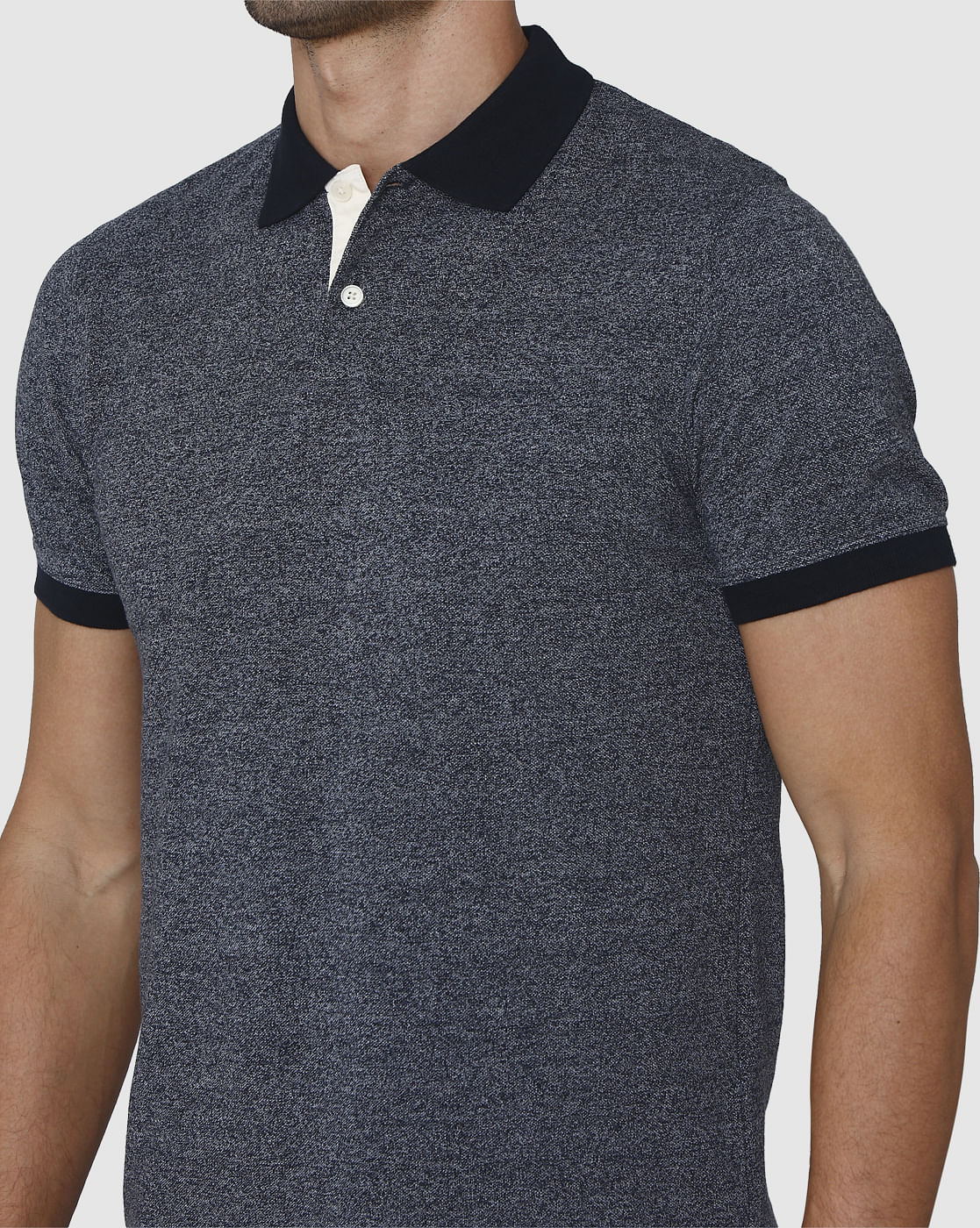 Blue Polo Neck T-Shirt