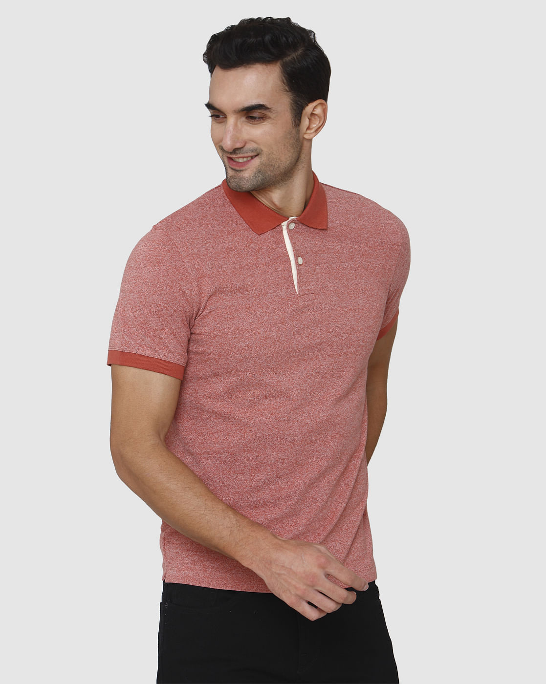 Red Polo Neck T-Shirt