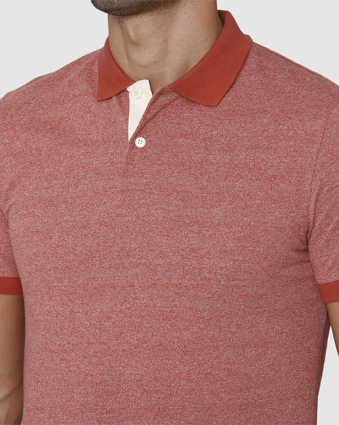 Red Polo Neck T-Shirt