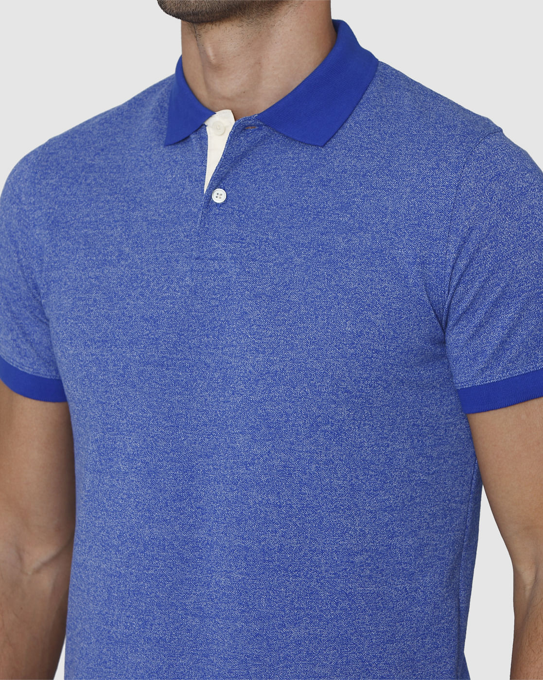 Blue Polo Neck T-Shirt